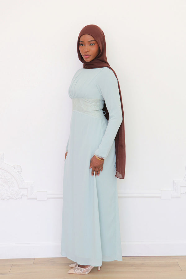 Elia Chiffon Lace Dress - Lagoon