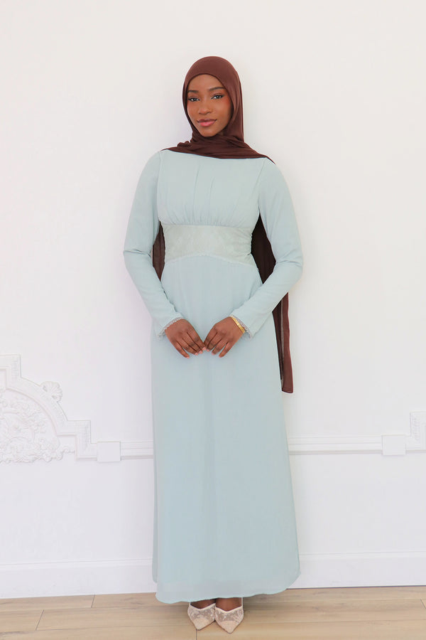 Elia Chiffon Lace Dress - Lagoon