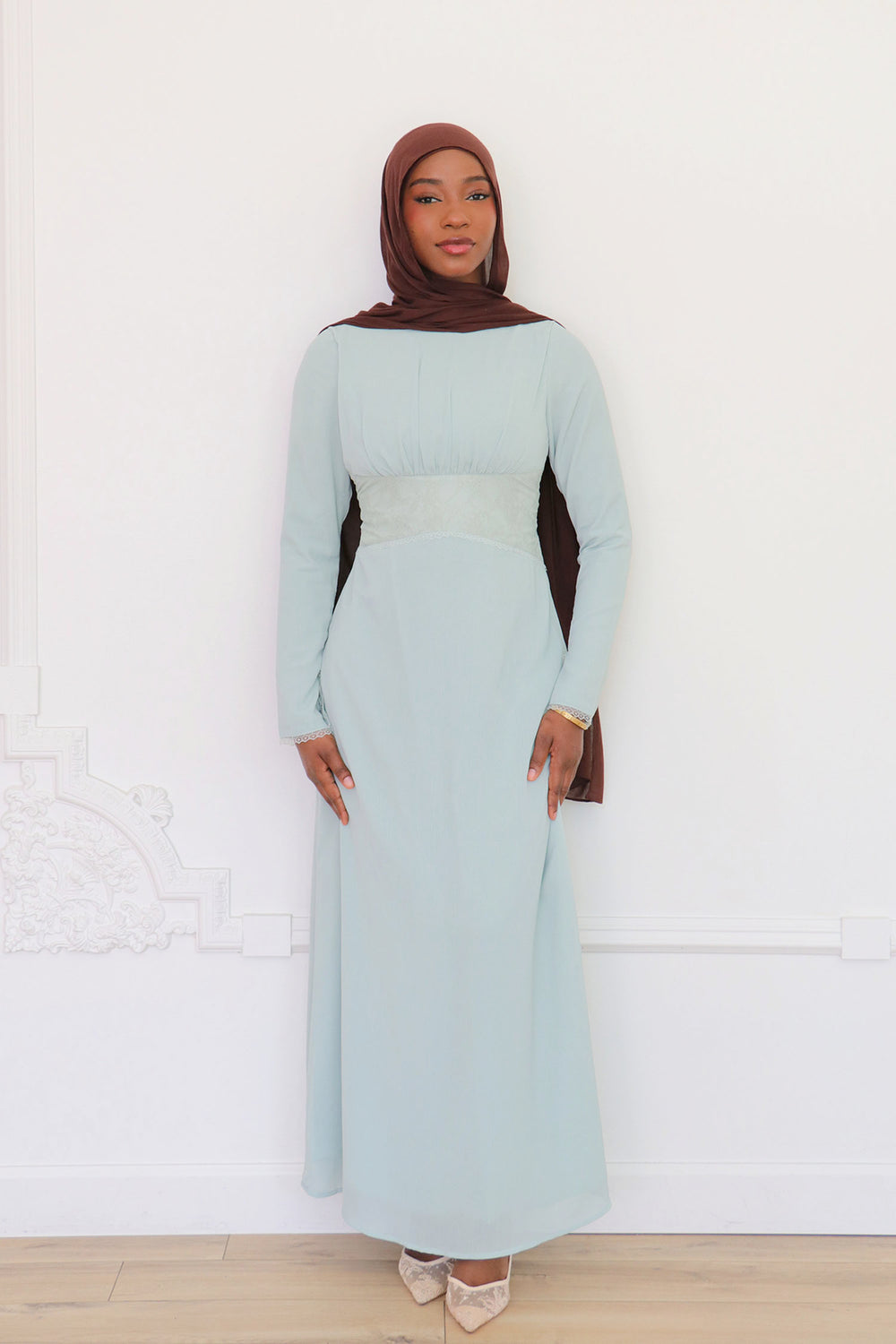 Elia Chiffon Lace Dress - Lagoon