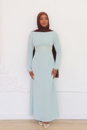 Elia Chiffon Lace Dress - Lagoon