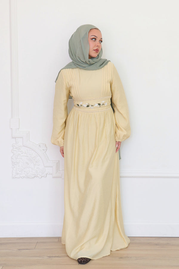 Amalia Embroidery Linen Dress