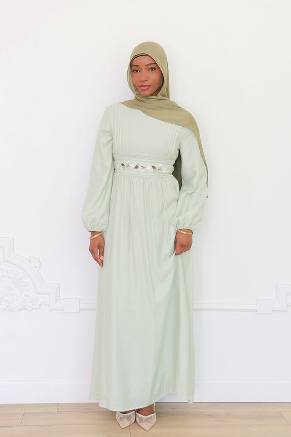 Amalia Embroidery Linen Dress