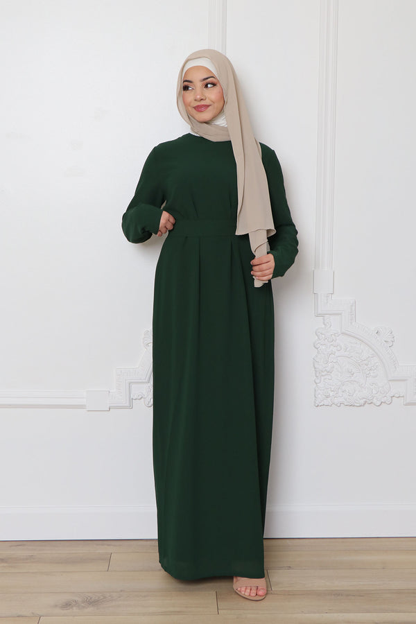 Mouna Inner Chiffon Dress- Emerald