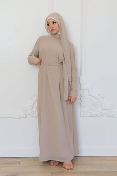 Irene Chiffon Dress- Sand