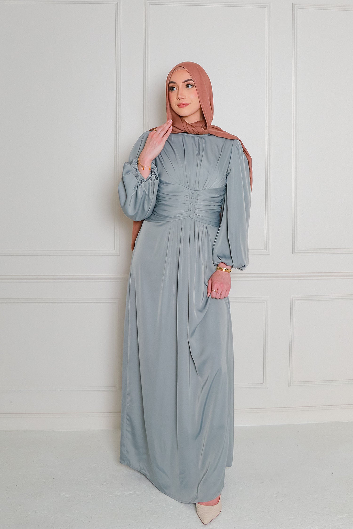 satin dress mint The Andamane