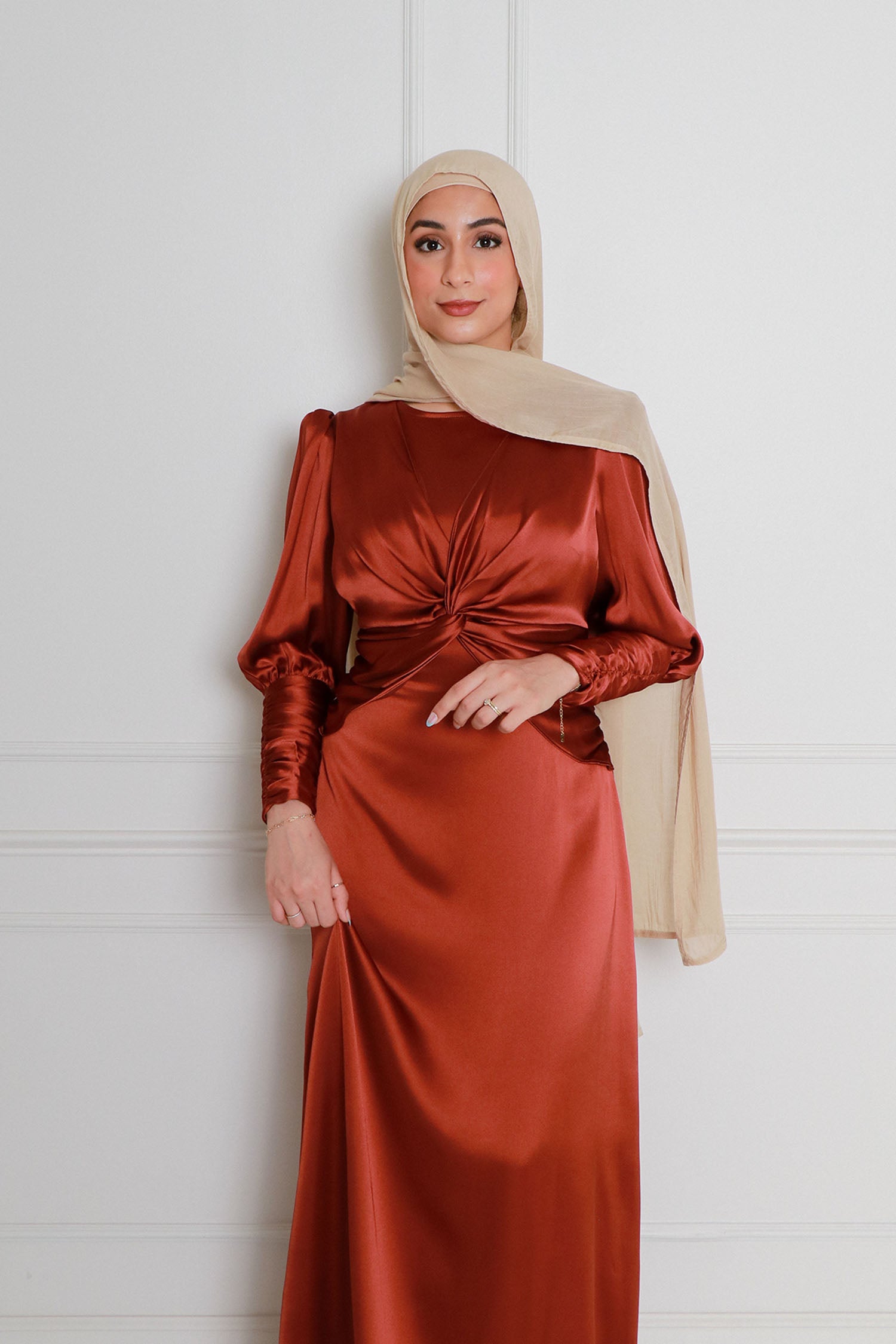 burnt orange wrap dress Midi Silk Dress Burmnt Orange | Women's Dresses