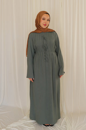 Noor Linen Essential Abaya- Cloudy Blue