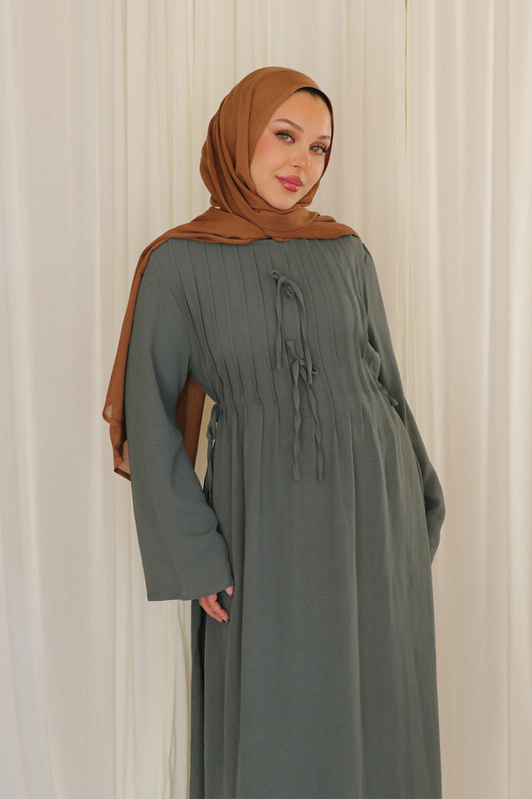 Noor Linen Essential Abaya- Cloudy Blue