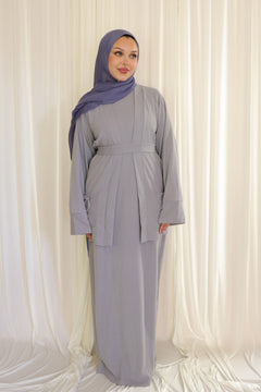 Belle premium Ribbed Knit Set- Dusty Blue