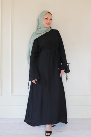 Amara Textured Abaya- Black