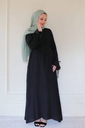 Amara Textured Abaya- Black