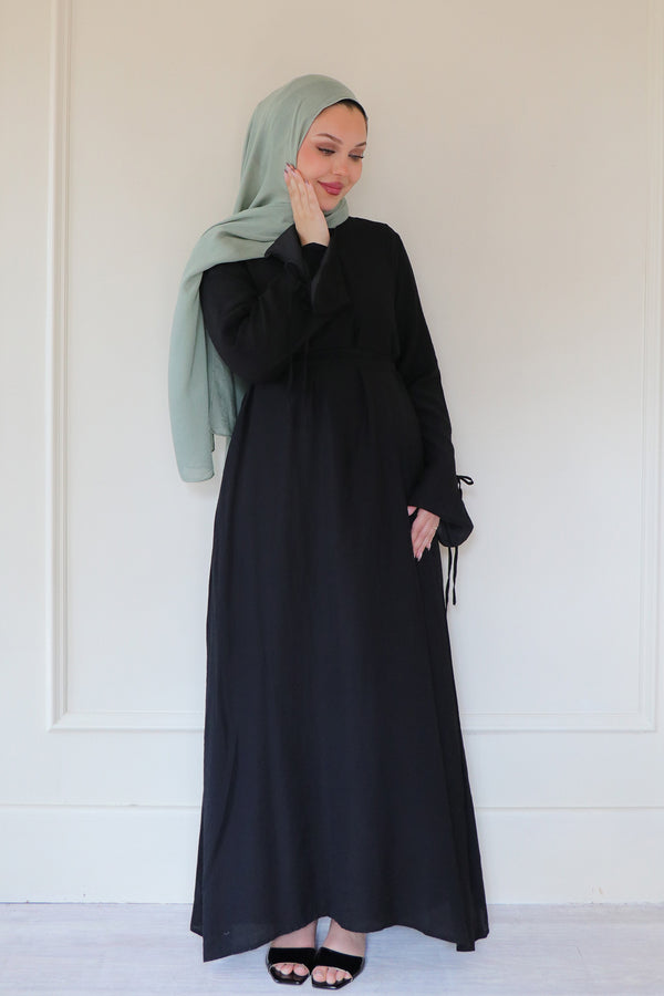 Amara Textured Abaya- Black
