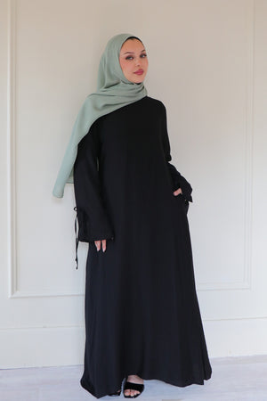 Amara Textured Abaya- Black