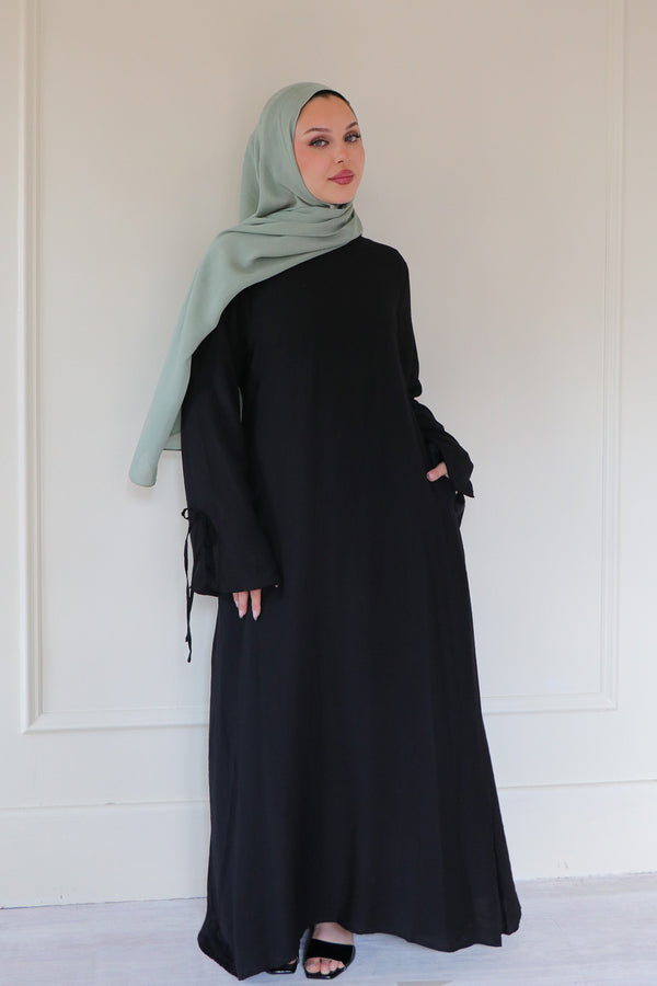 Amara Textured Abaya- Black
