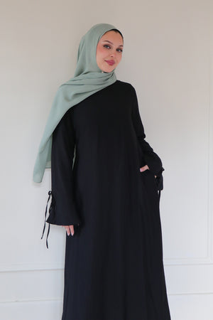 Amara Textured Abaya- Black