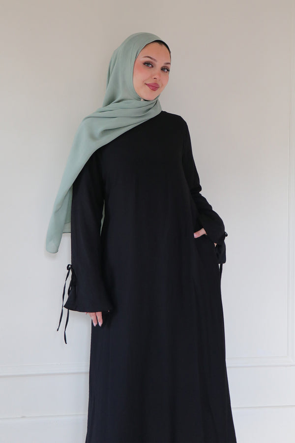 Amara Textured Abaya- Black