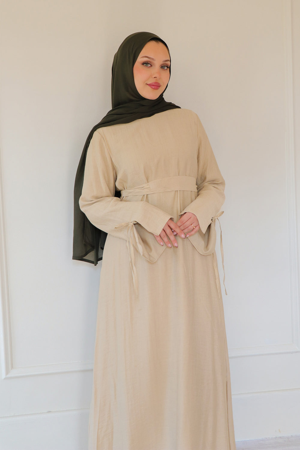 Amara Textured Maxi Dress- khaki