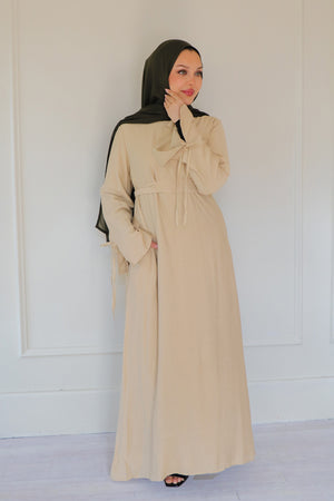 Amara Textured Maxi Dress- khaki