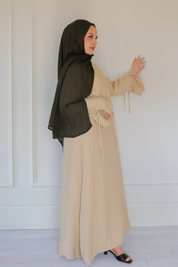Amara Textured Maxi Dress- khaki