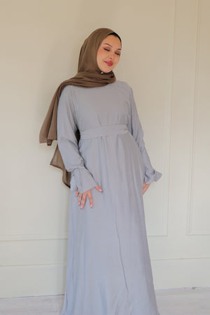 Amara Textured Maxi Dress- Gray