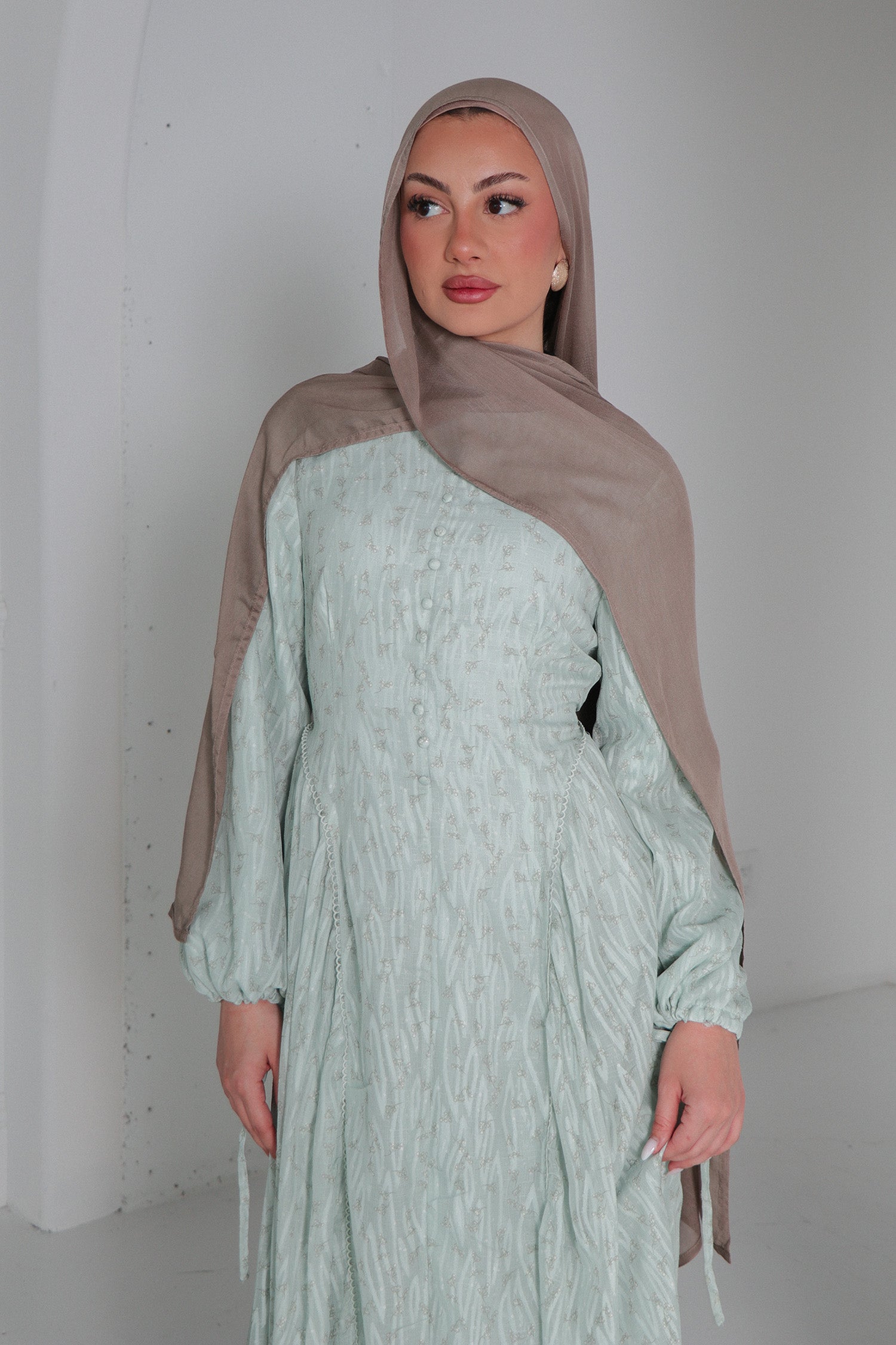 Serena Lace Floral Dress- Sage Serena Lace Floral Dress- Sage