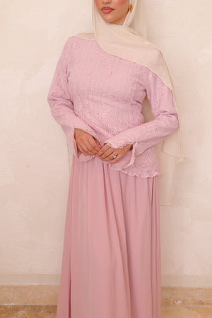 Ariya Lace Ruffle Set - Vintage Rose