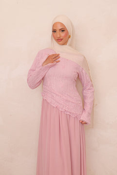 Ariya Lace Ruffle Set - Vintage Rose