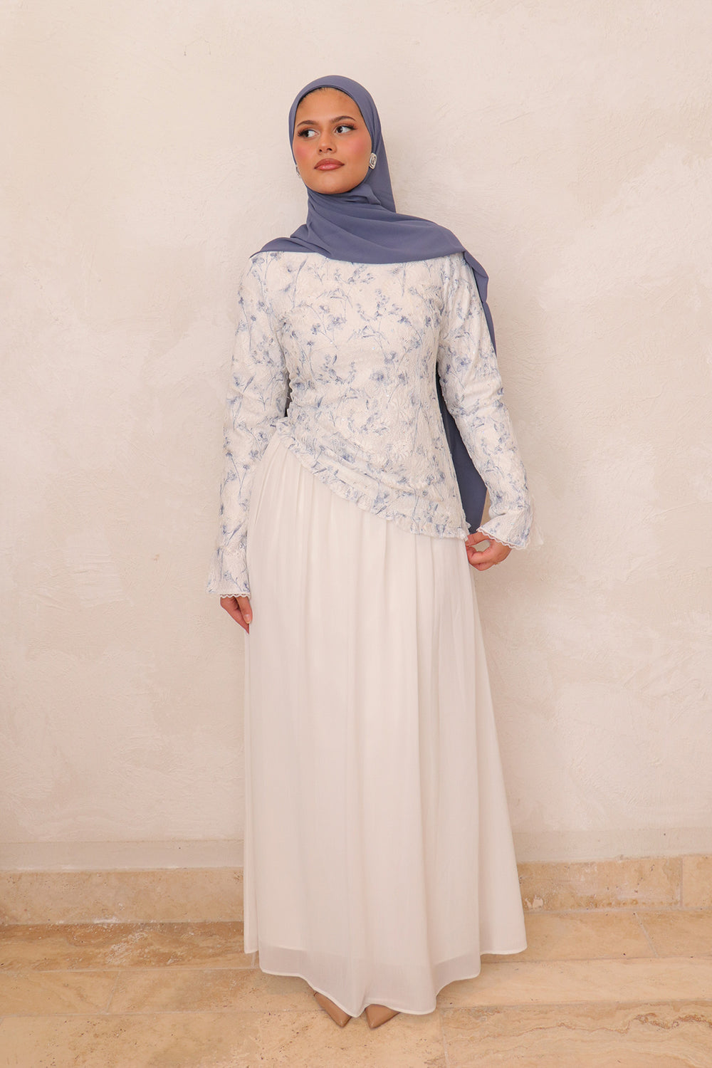 Ariya Lace Ruffle Set - Soft  Blue