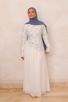 Ariya Lace Ruffle Set - Soft  Blue