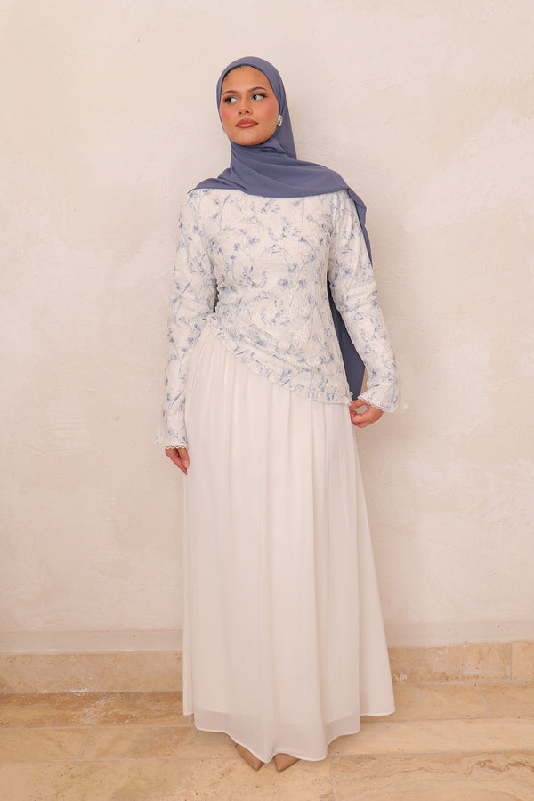 Ariya Lace Ruffle Set - Soft  Blue