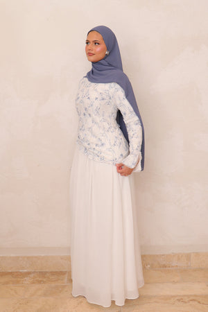 Ariya Lace Ruffle Set - Soft  Blue