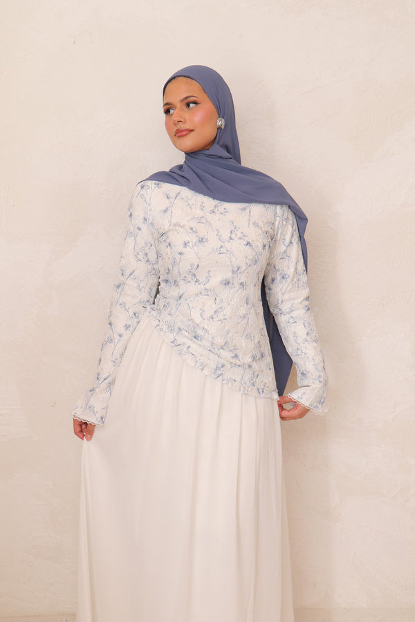 Ariya Lace Ruffle Set - Soft  Blue