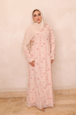 Nailea Organza Floral Dress- Blush Rose