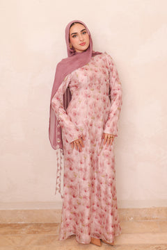 Nailea Organza Floral Dress- Tulip Pink