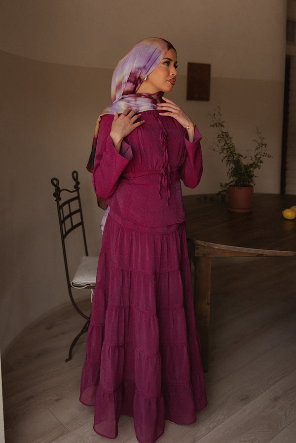 Nisa Maxi Set- Plum