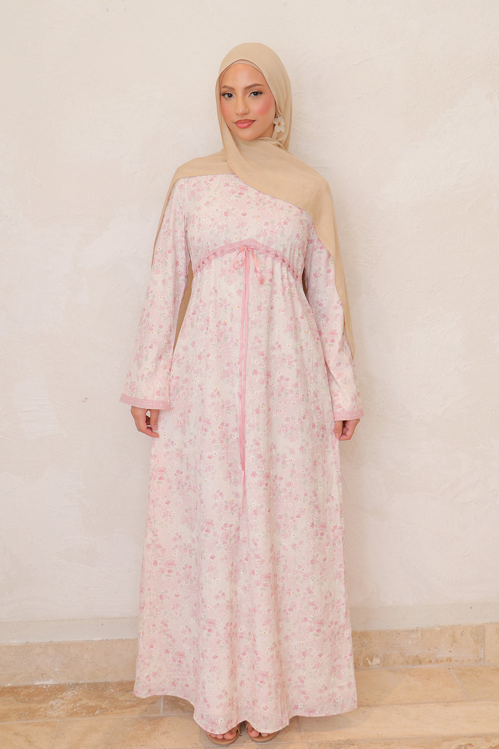 Evelyn Tie Maxi Dress - Rose Pink