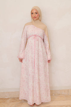 Evelyn Tie Maxi Dress - Rose Pink