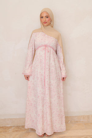 Evelyn Tie Maxi Dress - Rose Pink