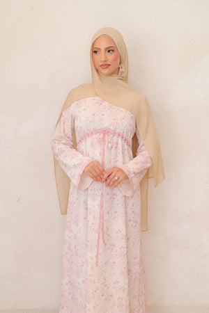 Evelyn Tie Maxi Dress - Rose Pink