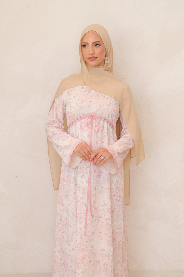 Evelyn Tie Maxi Dress - Rose Pink