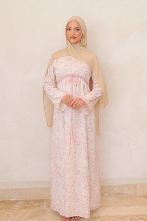 Evelyn Tie Maxi Dress - Rose Pink