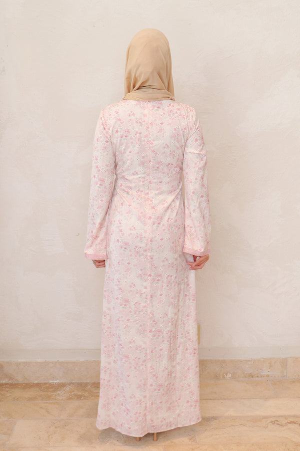 Evelyn Tie Maxi Dress - Rose Pink