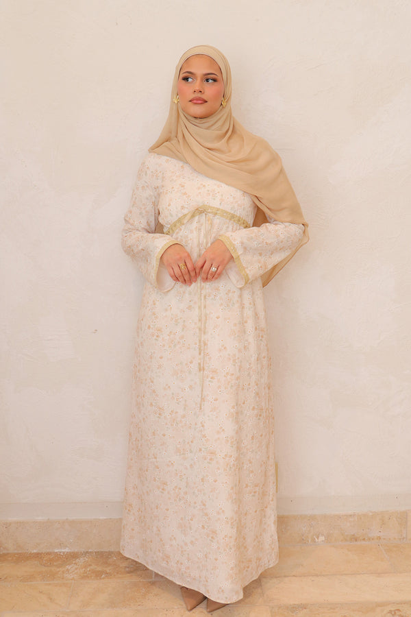 Evelyn Tie Maxi Dress - Taupe