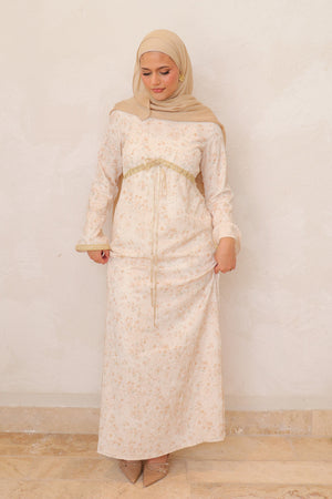 Evelyn Tie Maxi Dress - Taupe