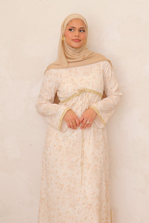 Evelyn Tie Maxi Dress - Taupe