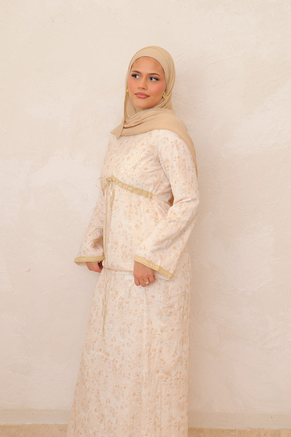 Evelyn Tie Maxi Dress - Taupe