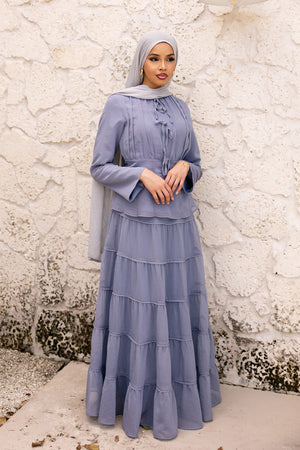 Nisa Maxi Set- Blue Gray