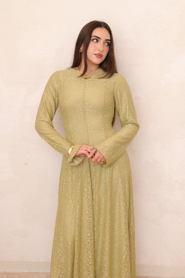 Sareen Lace Maxi Dress- Sage Green L by LaMeera Moda Sareen Lace Maxi Dress- Sage Green L by LaMeera Moda