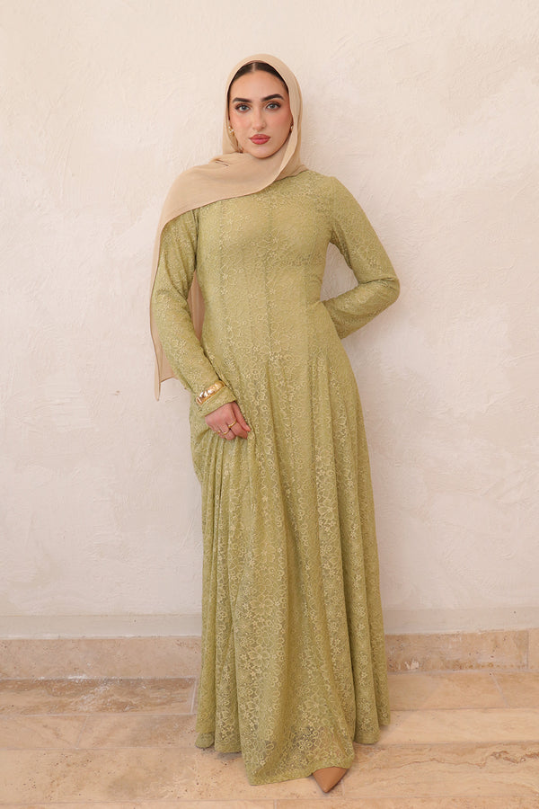 Sareen Lace Maxi Dress- Sage Green L by LaMeera Moda Sareen Lace Maxi Dress- Sage Green L by LaMeera Moda