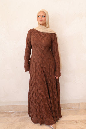 Sareen Lace Maxi Dress- Dark Brown
